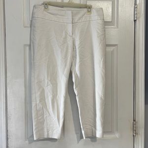 APT 9 the tori Capri white cropped Capri business work pants sz 10 zip up